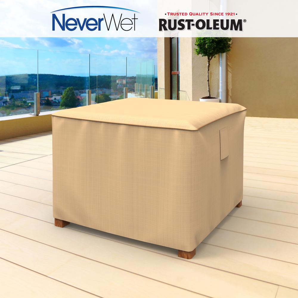 Budge Rust Oleum Neverwet Small Tan Outdoor Square Patio Table Cover Ottoman P4a05tnnw1 The Home Depot - Square Outdoor Patio Table Covers Budge Rust Oleum Neverwet Small Tan Outdoor Square Patio Table Cover Ottoman P4a05tnnw1 The Home Depot - Square Outdoor Patio Table Covers