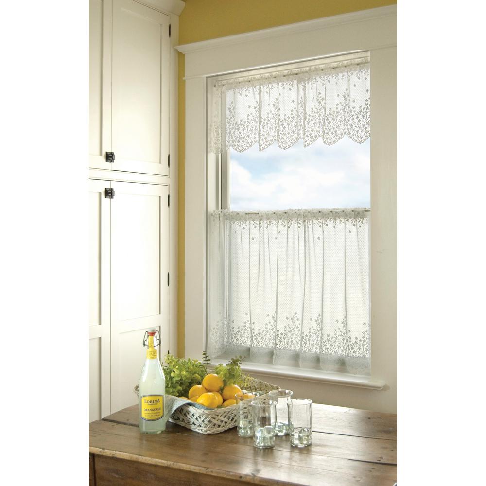 Heritage Lace Blossom 15 In L Polyester Valance In White 6350w