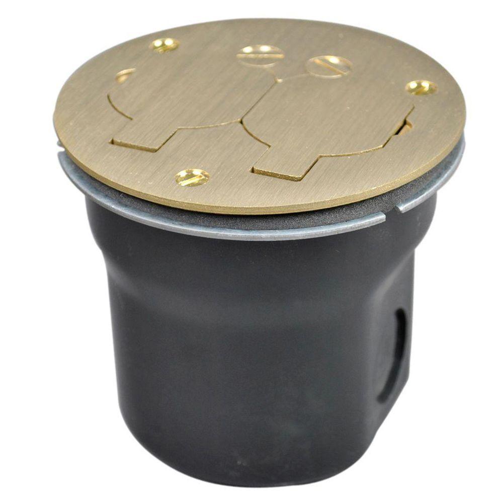 Legrand Wiremold 862 Series 3 4 In 15 Amp Round 2 Outlet Floor Box Brass