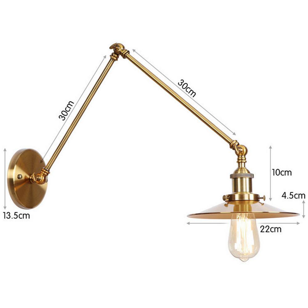 Vintage Wall Lamp Gold Sconce Arm Adjustment Swing
