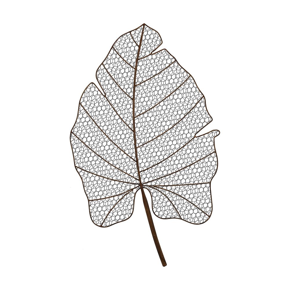 Wire Palm Frond Metal In Aged Iron Wall Decor