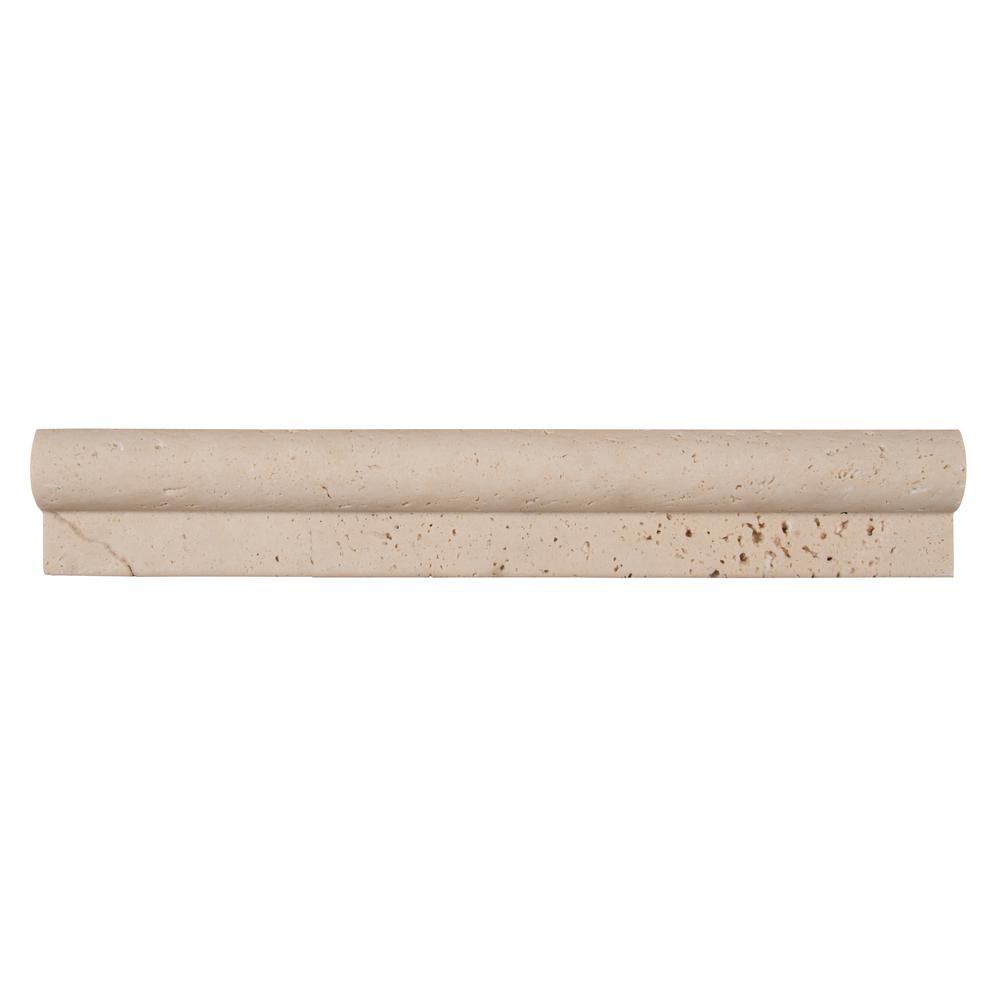 MS International Ivory 2 in. x 12 in. Travertine Rail Molding Wall Tile