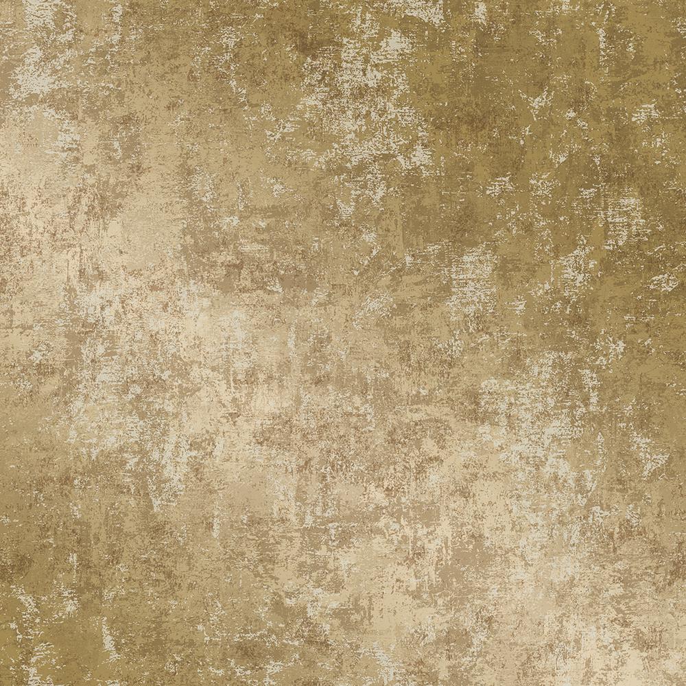 Tempaper Distressed Leaf Self-Adhesive Removable Wallpaper Gold