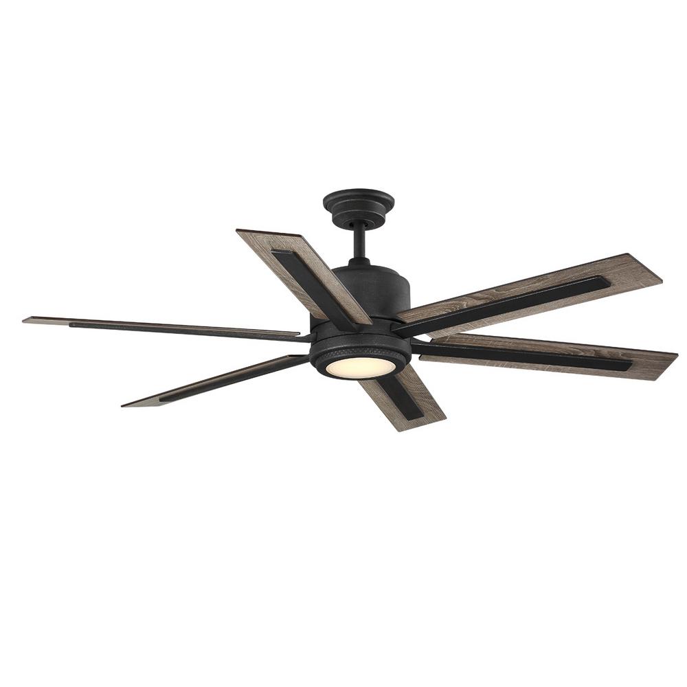 Home Decorators Collection Palermo Grove 60 In Integrated Led Indoor Gilded Iron Dual Mount Ceiling Fan With Light And Remote Control