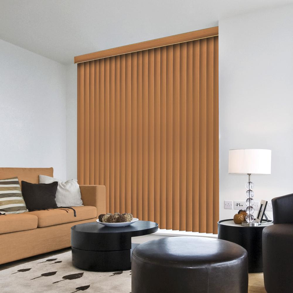 Hampton Bay 3.5 in. W x 84 in. L Chinese Oak 3.5 in. Vertical Blind ...