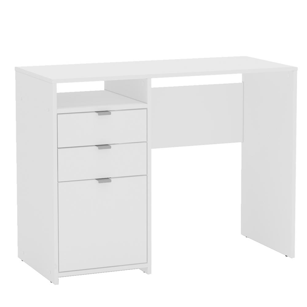 Chique Furniture Bristol 39 in. Rectangular White 3 Drawer Writing Desk ...