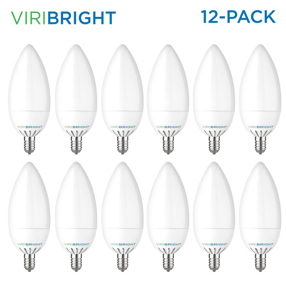 Viribright 25Watt Equivalent B10 NonDimmable E12 Candelabra Base LED