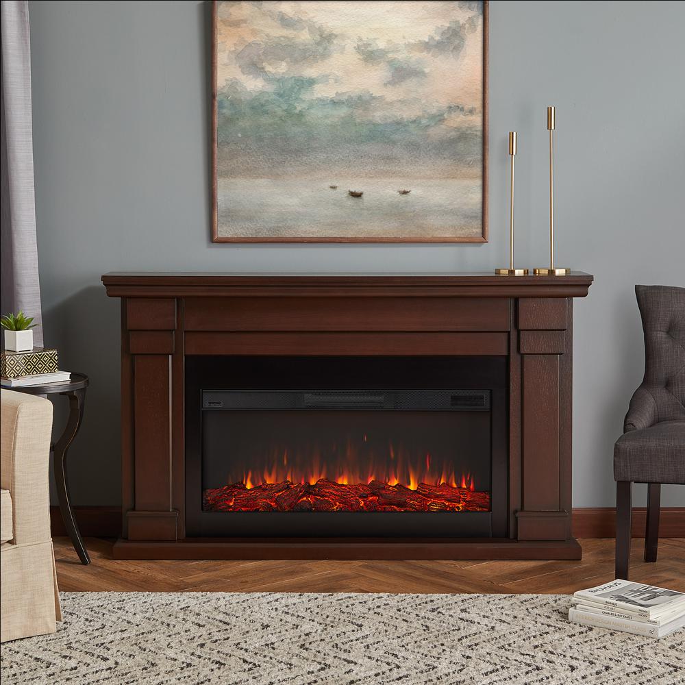 Real Flame Carlisle 64 in. Freestanding Electric Fireplace in Chestnut