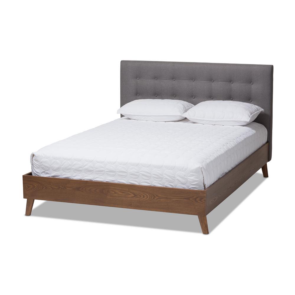 Baxton Studio Alinia Gray King Platform Bed 146 8169 Hd The Home Depot Baxton Studio Alinia Gray King Platform Bed