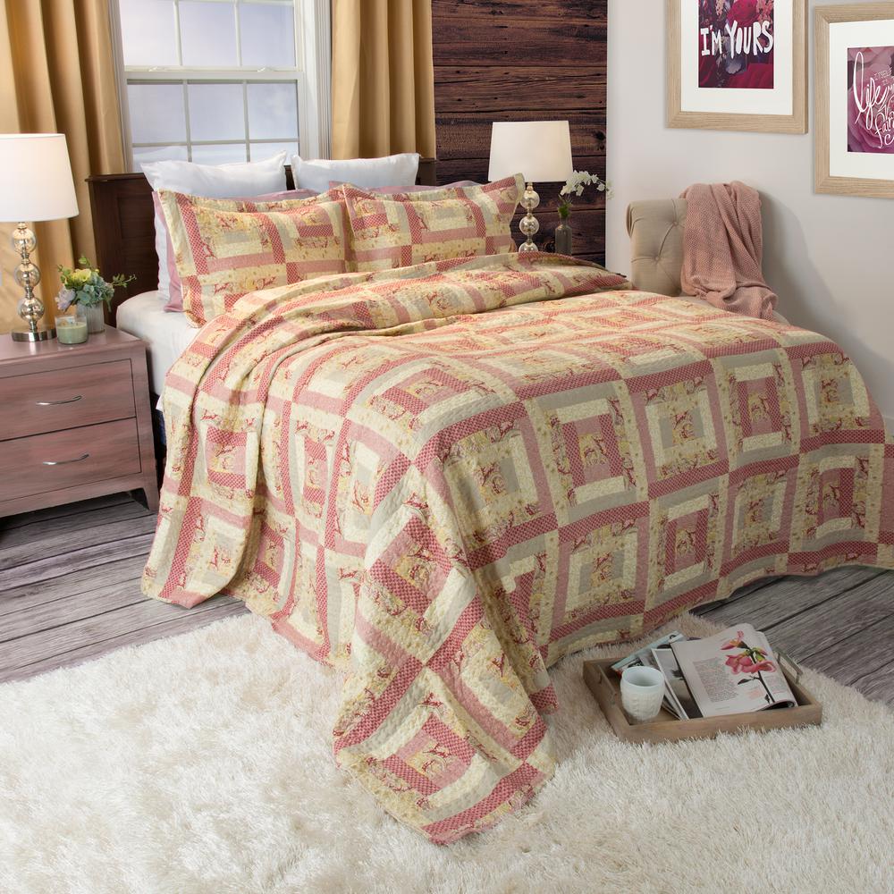 UPC 886511248564 product image for Lavish Home Melissa Red Striped and Plaid King Quilt | upcitemdb.com
