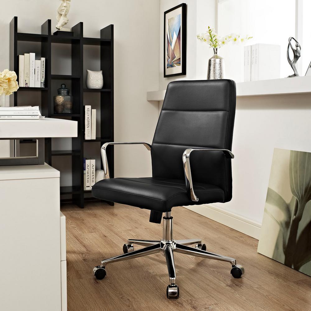 Modway Stride Mid Back Office Chair In Black Eei 2121 Blk The Home
