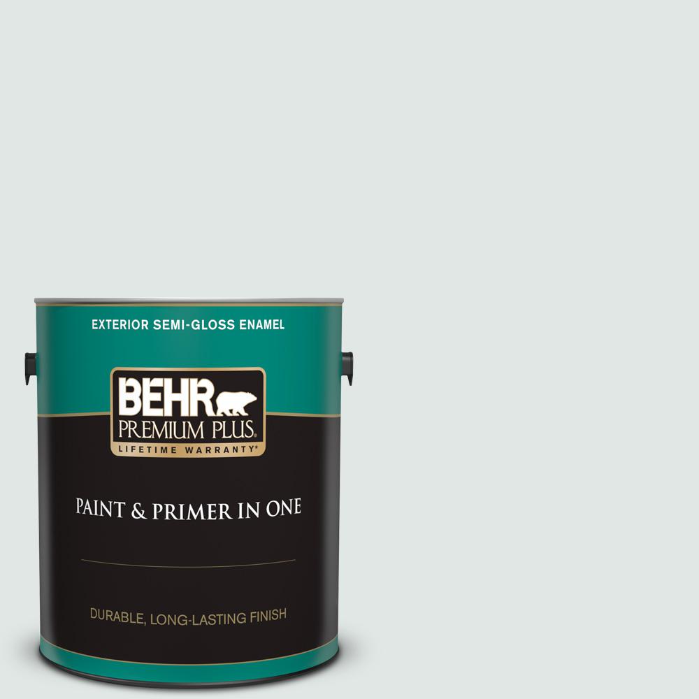 BEHR Premium Plus 1 gal. 490E1 Glimmer SemiGloss Enamel Exterior Paint and Primer in One