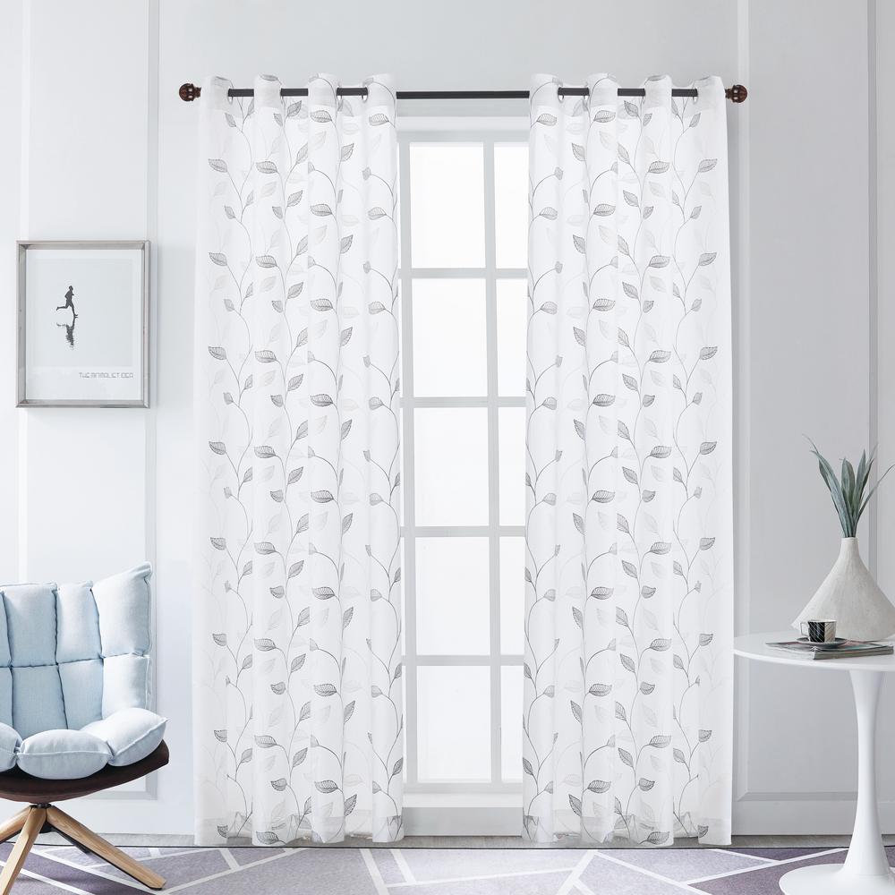 Sheer Polyester Curtain In, Sheer Silver Curtains