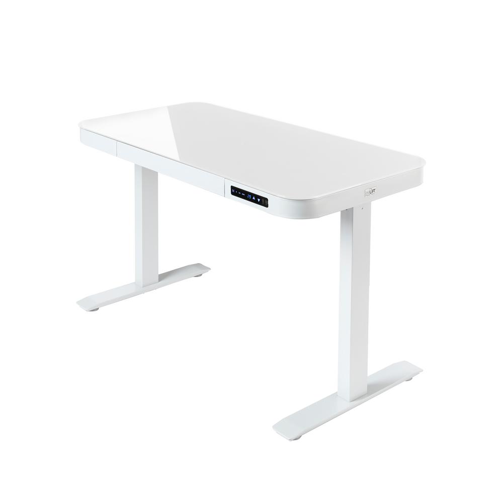 Seville Classics Airlift White 47 In Tempered Glass Electric
