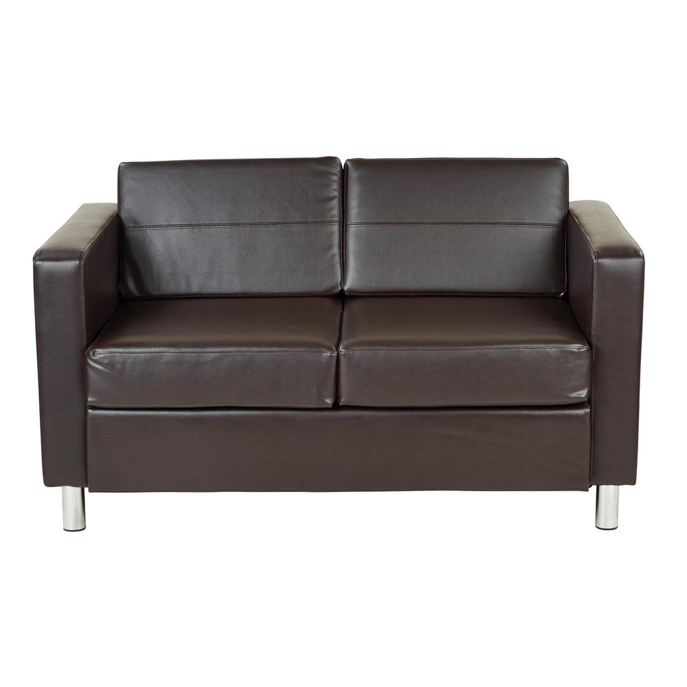 Office Star Products Pacific Espresso Faux Leather Loveseat Pac52 Office Star Products Pacific Espresso Faux Leather Loveseat
