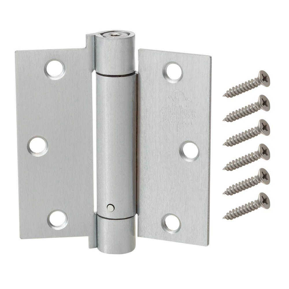 Everbilt 3-1/2 inch Satin Chrome Adjustable Spring Door Hinge by Everbilt