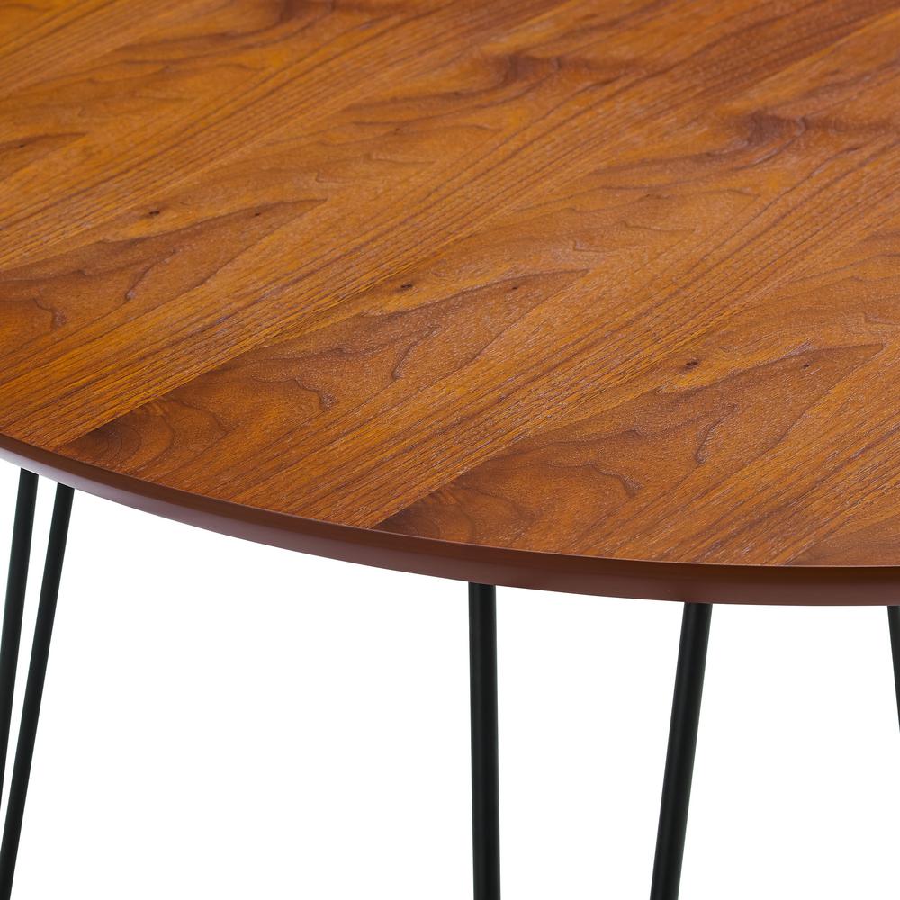 46 In Walnut Round Hairpin Leg Dining Table Hdw46rdhpwt The