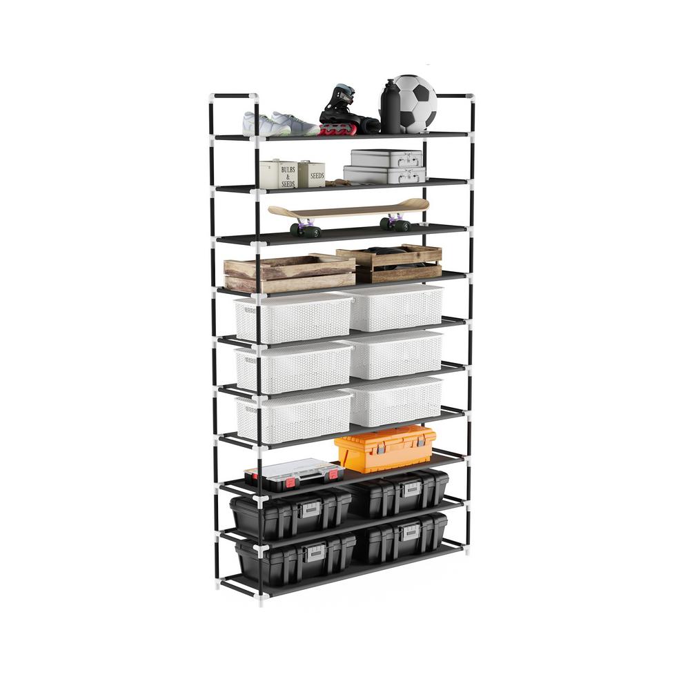 Lavish Home 50 Pair 10 Tier Shoe Storage Rack Hw0500102 The Home Depot