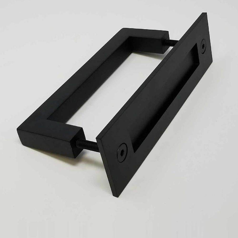 Strongar Rectangular 8 In Matte Black Stainless Steel Ladder Pull