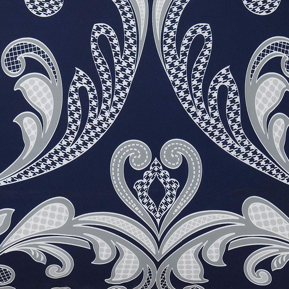 Style 212 Dolce 10 Piece Silver And Navy King Comforter Set