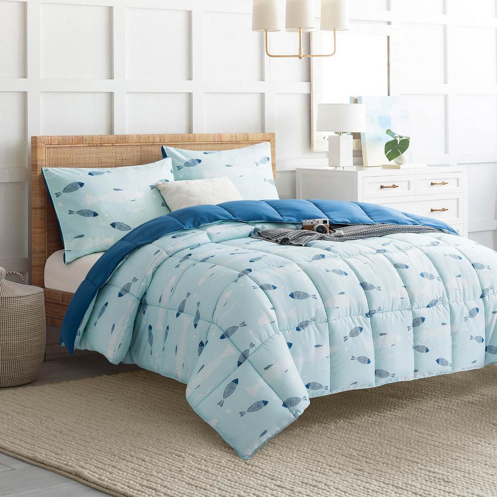 blue and green twin bedding