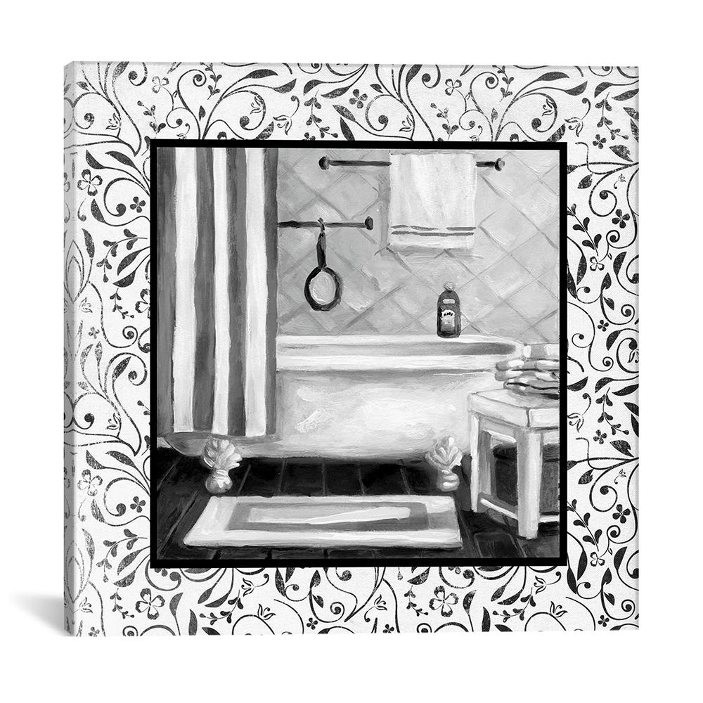 Icanvas Black And White Bath I By Carol Robinson Canvas Wall Art