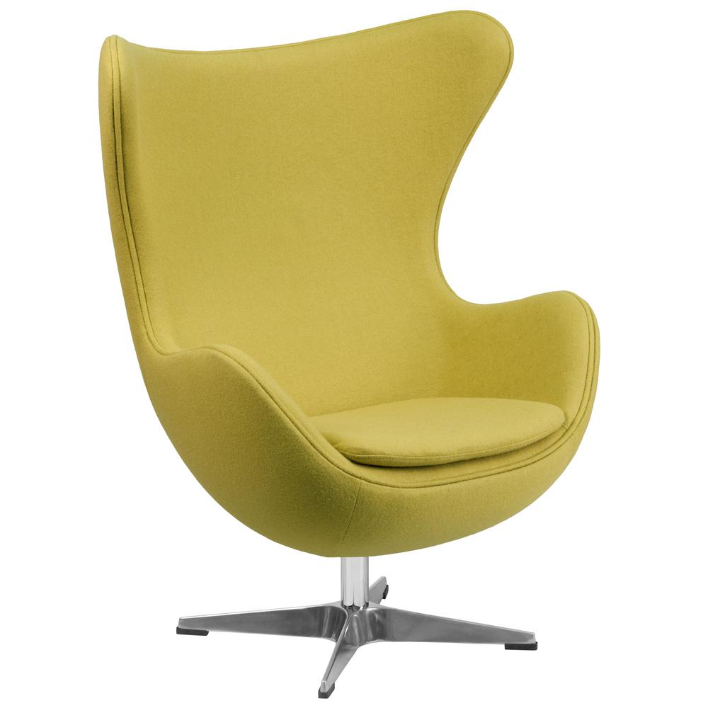 Flash Furniture Citron Wool Green Yellow Fabric Egg Chair With Tilt Flash Furniture Citron Wool Green Yellow Fabric Egg Chair With Tilt Lock Mechanism