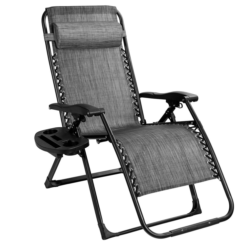 Reclining Folding Lounge Chair Outdoor Chairs Patio The Home Depot - Garden Furniture Reclining Patio Chairs
