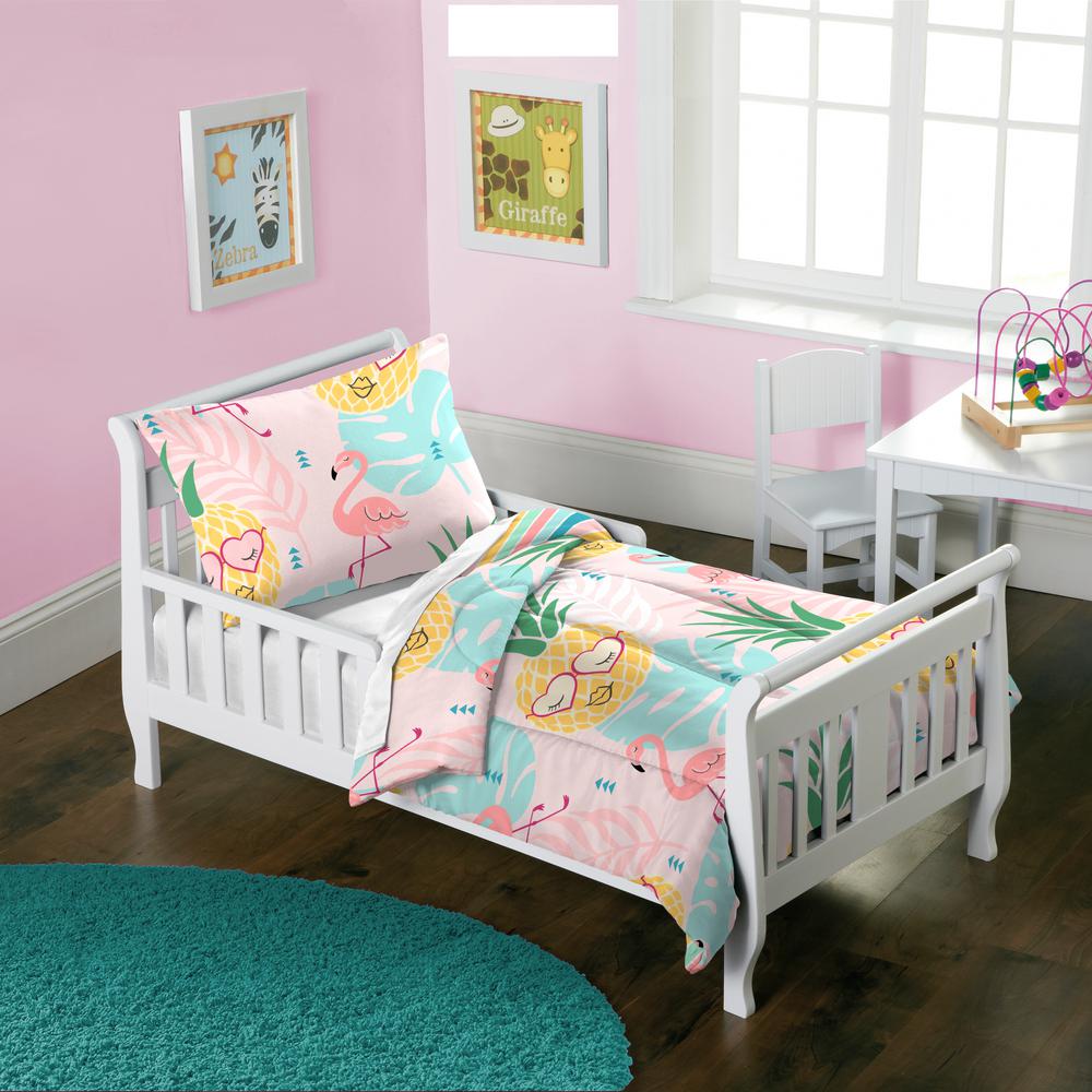 Dream Factory 2 Piece Pink Pineapple Toddler Comforter Set
