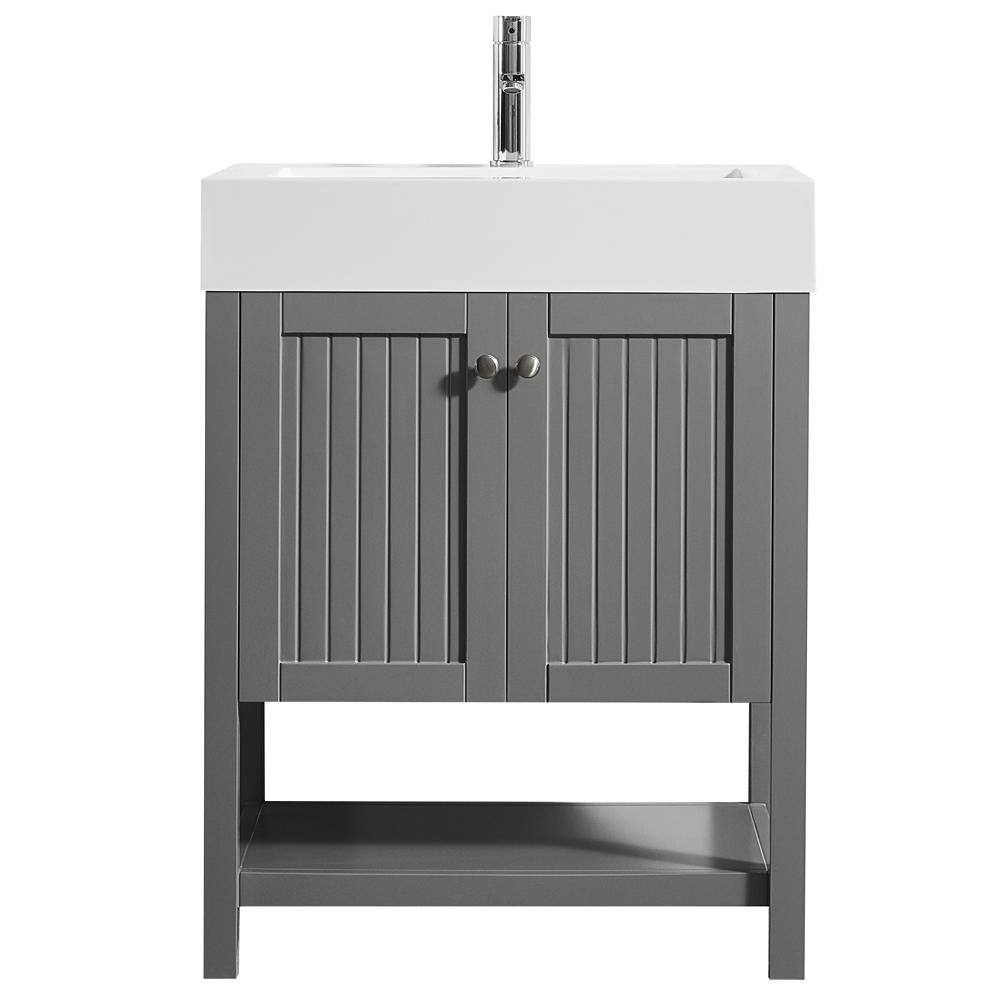 Pavia 28 in. W x 20 in. D Vanity in Grey with Acrylic Vanity Top in