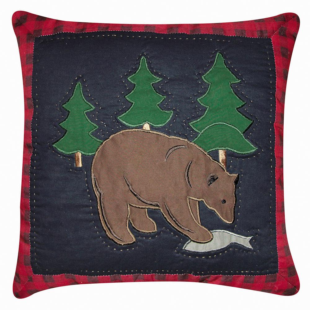 UPC 008246148999 product image for C&F HOME Blue Bear with Fish Applique 14 in. x 14 in. Standard Throw Pillow | upcitemdb.com