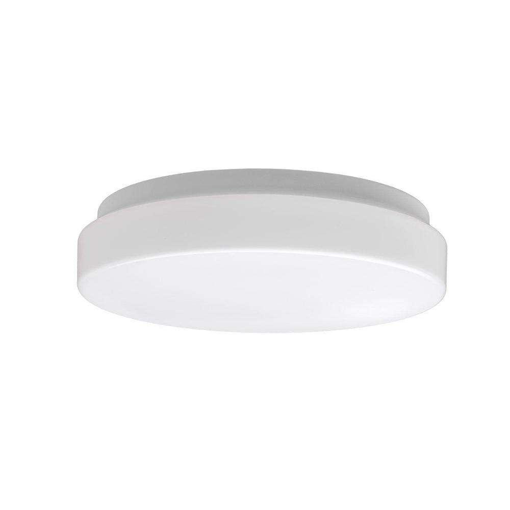 Commercial Electric Low Profile 7 In White 60 Watt Equivalent Round Commercial Electric Low Profile 7 In White 60 Watt Equivalent Round Integrated Led Flush
