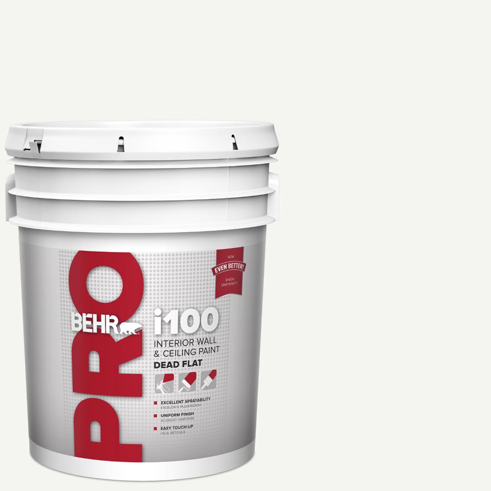 Behr Pro 5 Gal I100 White Base Dead Flat Interior Paint Pr10505 Behr Pro 5 Gal I100 White Base Dead