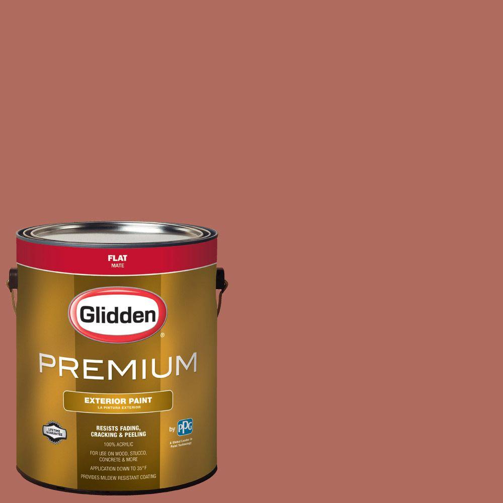 Glidden Premium 1 Gal Hdgo07d Burnt Clay Flat Latex Exterior Paint Hdgo07d Burnt Clay Flat Latex Exterior Paint