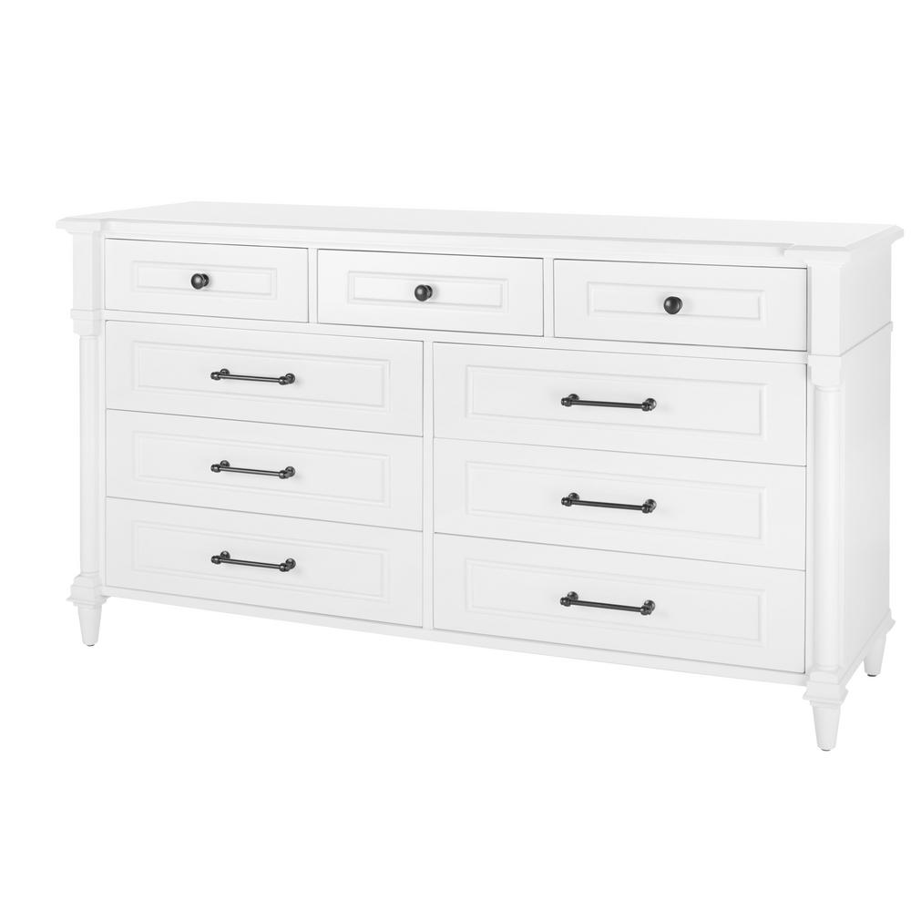 Home Decorators Collection Bellmore White 9 Drawer Dresser 66 In