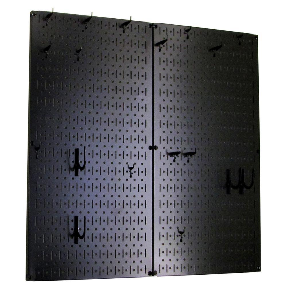 Wall Control Kitchen Pegboard 32 in. x 32 in. Metal Peg Board Pantry Organizer Kitchen Pot Rack Black Pegboard and Black Peg Hooks 31-KTH-210 BB - The Home Depot
