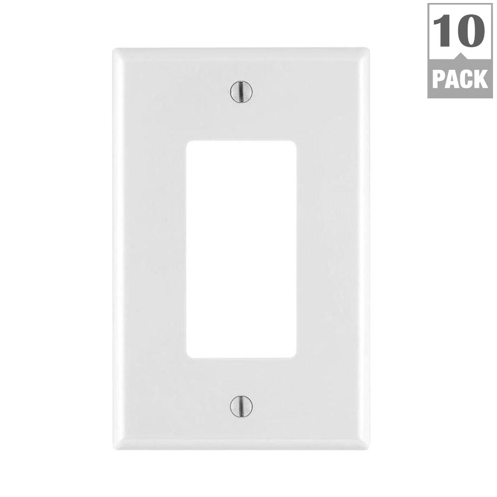 Leviton Decora 1Gang Midway Nylon Wall Plate, White (10Pack)M520PJ260WM The Home Depot