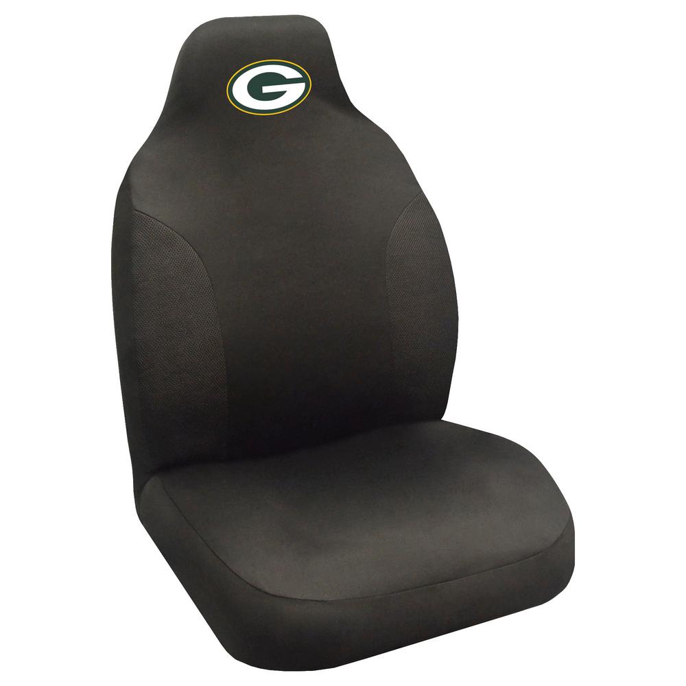 Fanmats Nfl Green Bay Packers Black Polyester Embroidered 0 1 In X 20 40 Seat Cover