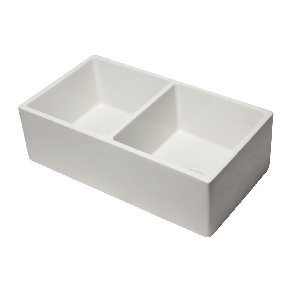 Alfi Brand Ab3318db W Farmhouse Fireclay 32 625 In 50 Double Alfi Brand Ab3318db W Farmhouse Fireclay 32 625 In 50 Double Bowl Kitchen