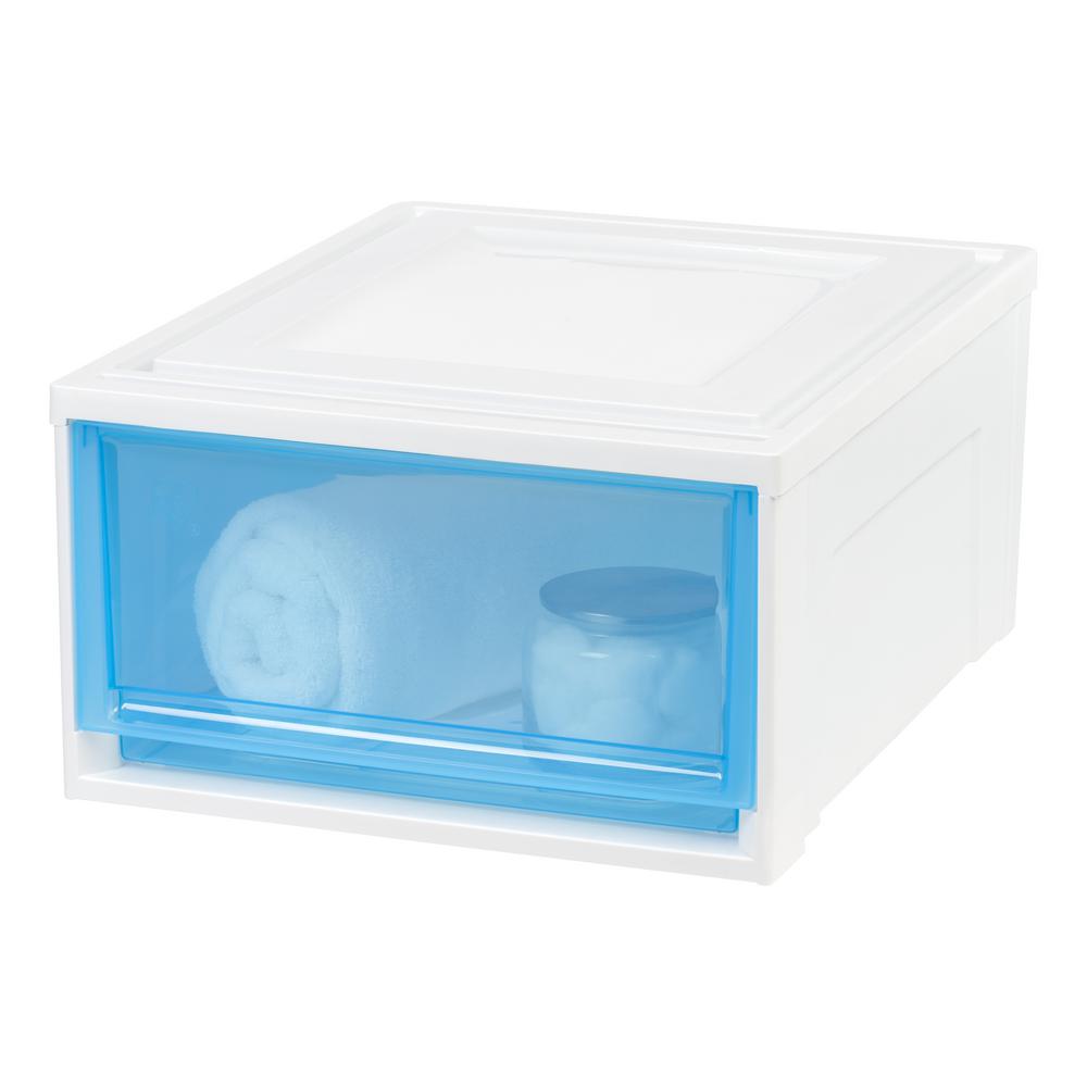 Iris 15 75 In X 9 In Medium Box Chest Drawer White With Blue