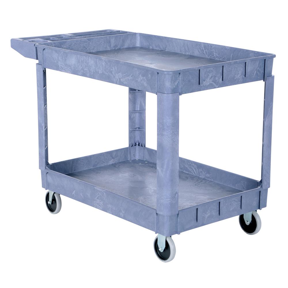 Vestil 24.5 in. x 36 in. 2 Shelf Plastic Utility CartPLSC22436 The