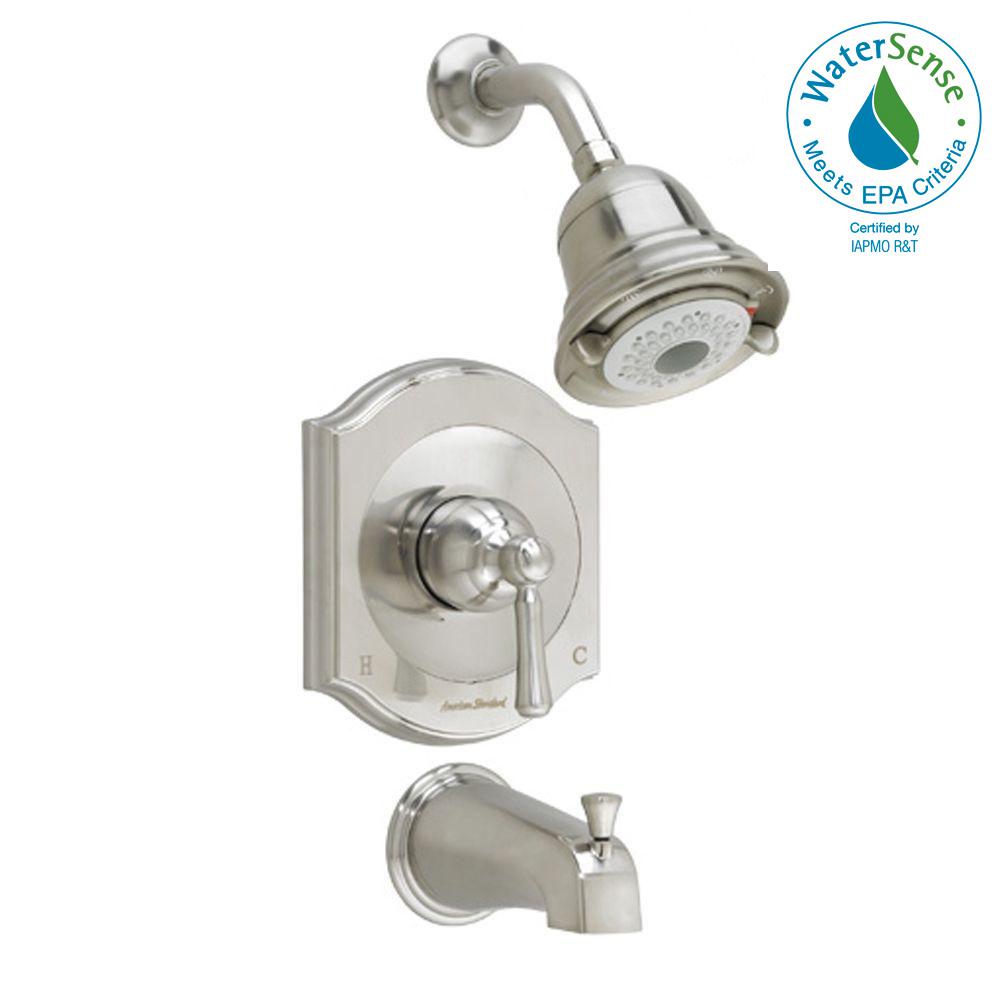 American Standard Portsmouth 1 Handle Tub And Shower Faucet American Standard Portsmouth 1 Handle Tub And Shower Faucet Rectangle Trim Kit In Brushed Nickel Valve Sold Separately