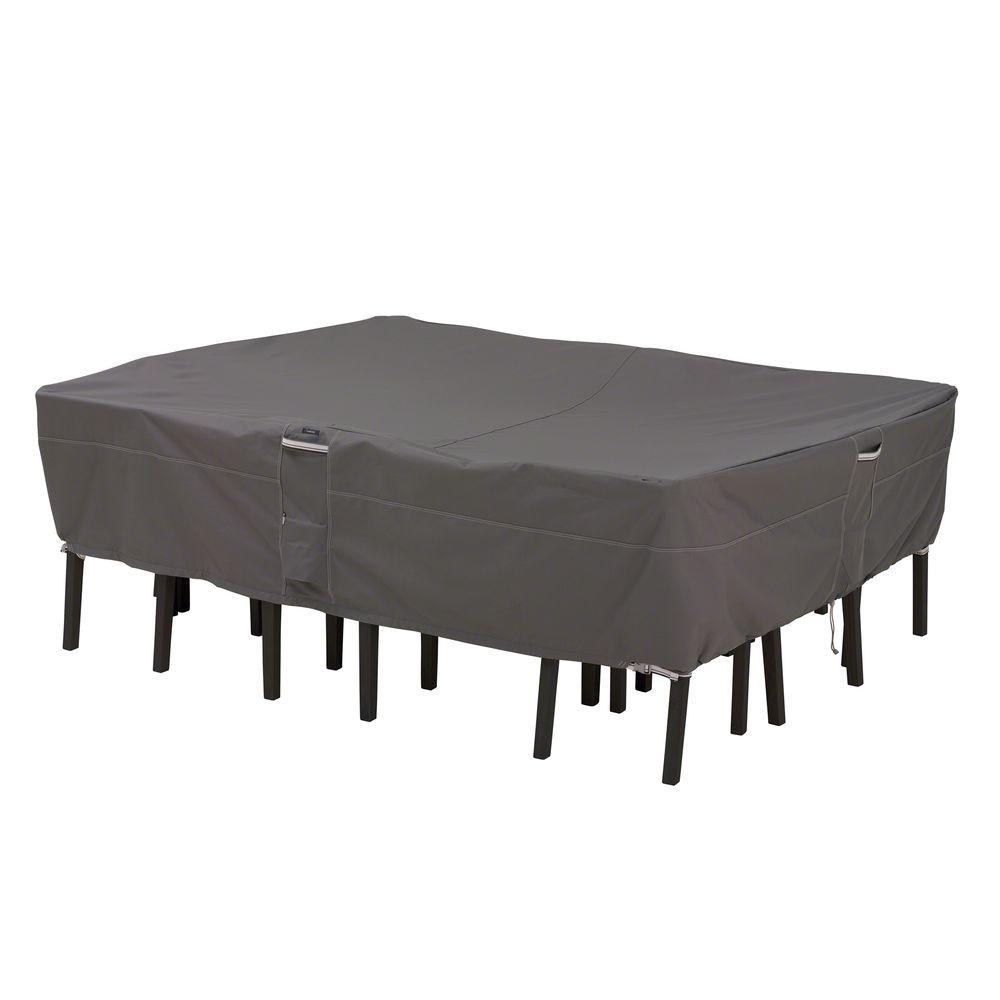 Patio Furniture Covers Accessories The Home Depot Ravenna Large Rectangular Oval Patio Table And Chair Set Cover