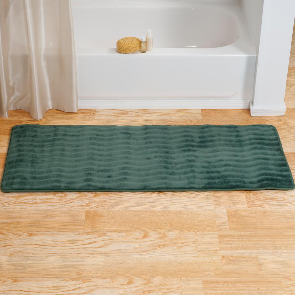 Lavish Home 24.5 in. x 60 in. Memory Foam and Microfiber Bath Mat in