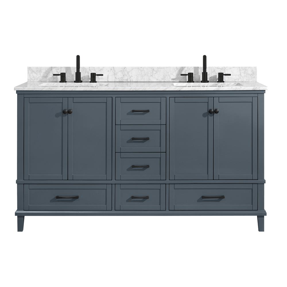 D Bath Vanity In Dark Blue Gray, Home Depot Bathroom Cabinets Double Sink