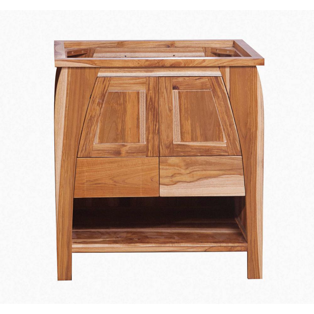 EcoDecors Tranquility 30 in. L Teak Vanity Only in Natural TeakTRBT301 The Home Depot