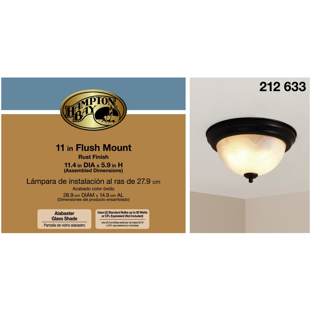 Hampton Bay 2-Light Copper Patina Ceiling Living Room Flush Mount