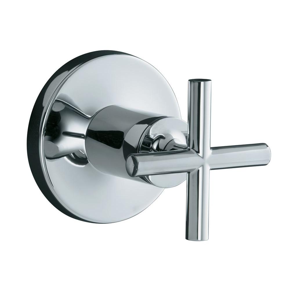 Kohler Purist 1 Handle Volume Control Valve Trim Kit With Cross Handle In Polished Chrome Valve Not Included K T14490 3 Cp The Home Depot