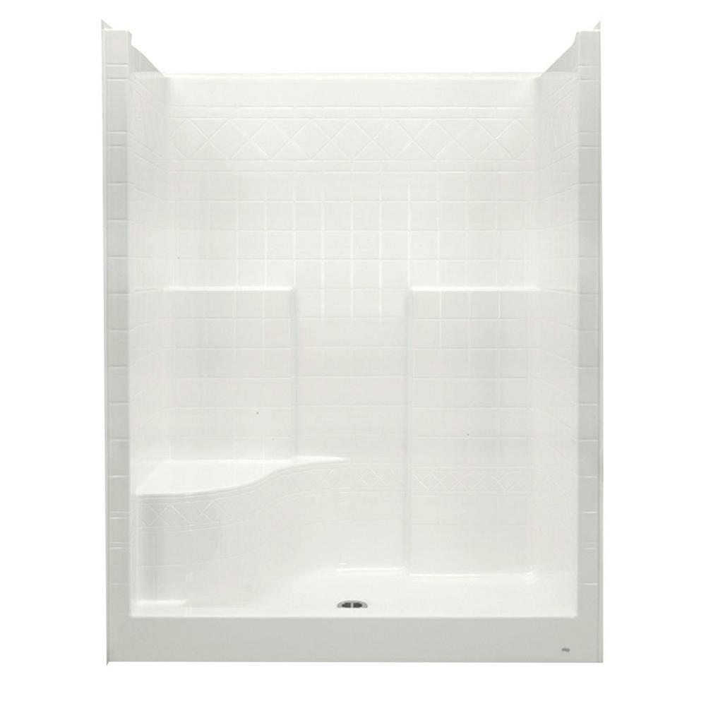 Aquatic Everyday 60 in. x 36 in. x 79 in. Center Drain Left Seat 1