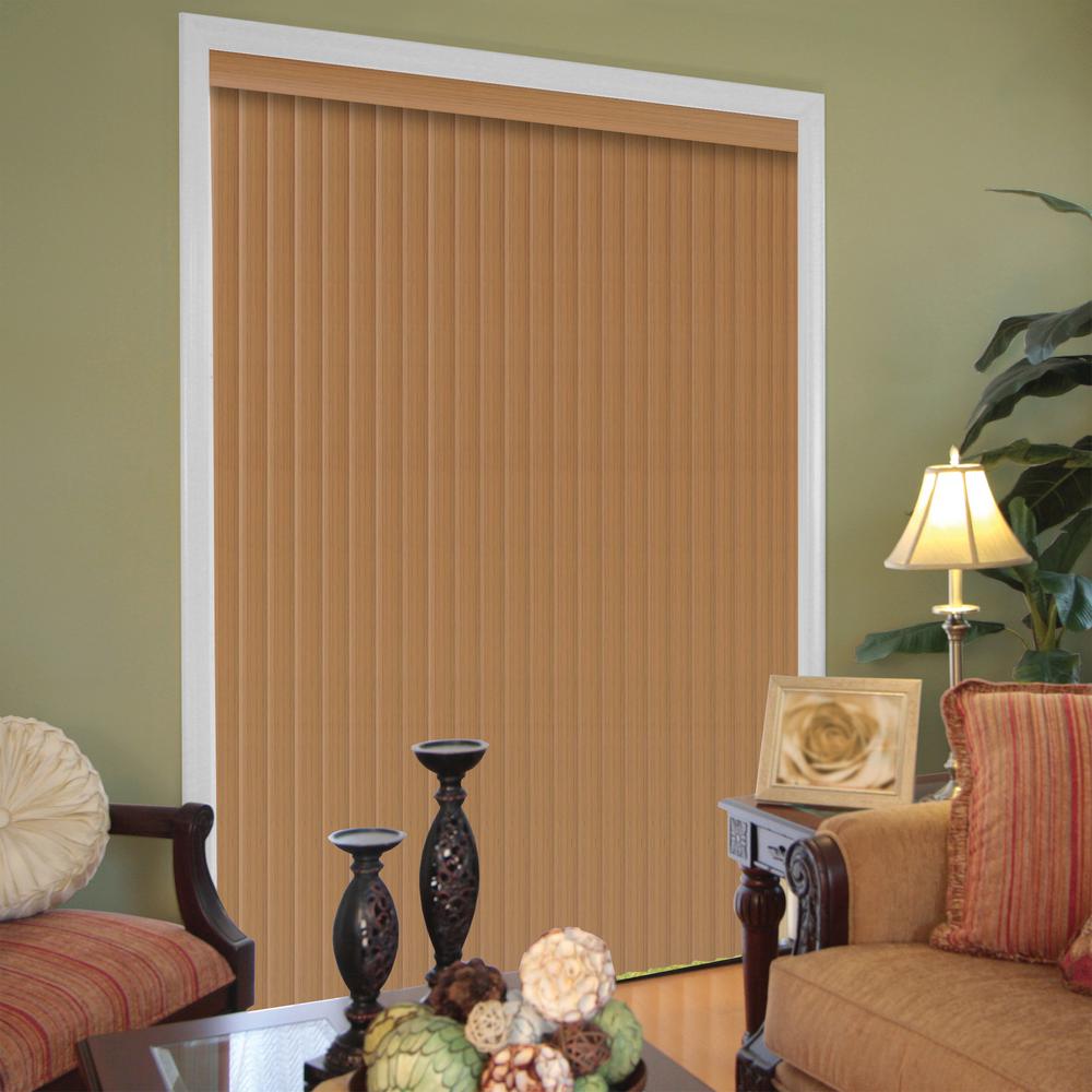 Hampton Bay 3.5 in. W x 63.5 in. L Chinese Oak 3.5 Vertical Blind ...